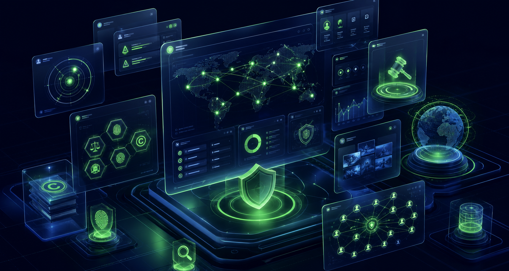 Shieldify IP cyber monitoring dashboard illustration