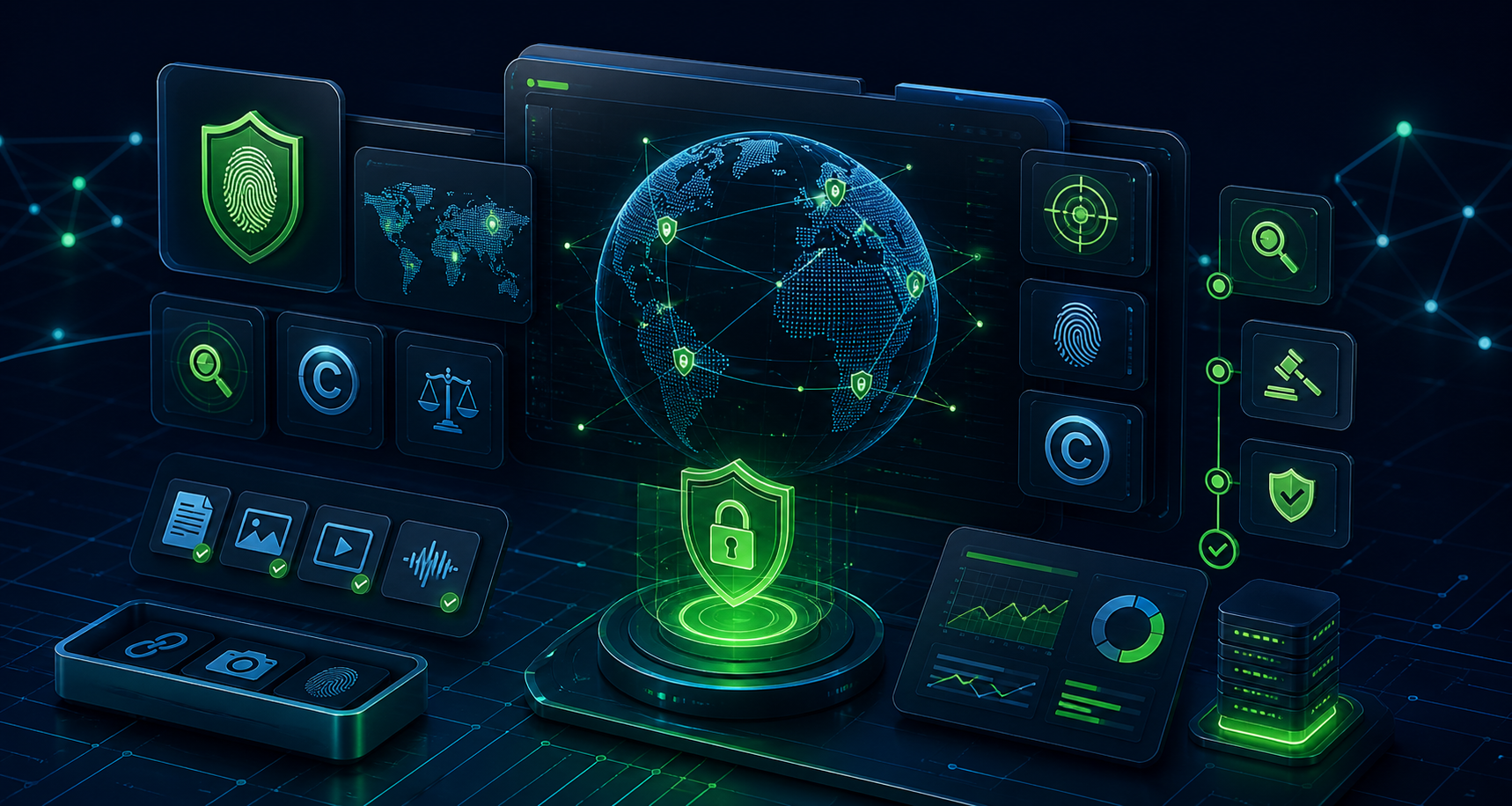 Shieldify IP services dashboard illustration